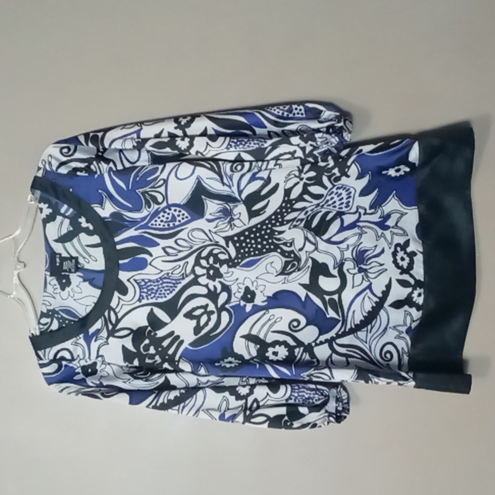Mix It Blue/Silver Flower Patterned Mini Dress Size M
